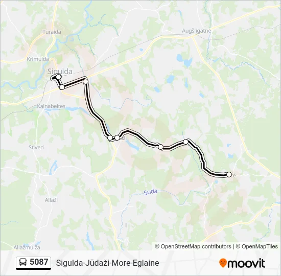 Автобус 5087: карта маршрута