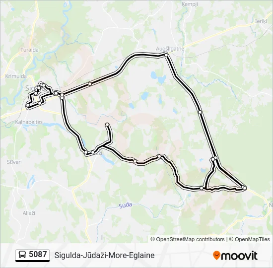 Автобус 5087: карта маршрута