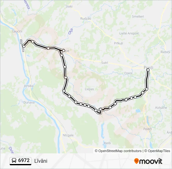 Автобус 6972: карта маршрута