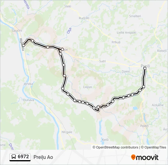Автобус 6972: карта маршрута