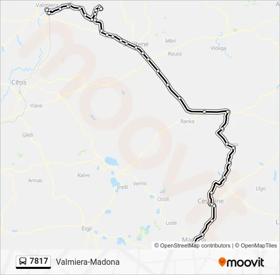 Автобус 7817: карта маршрута