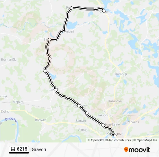 Автобус 6215: карта маршрута