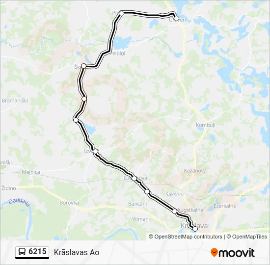 Автобус 6215: карта маршрута