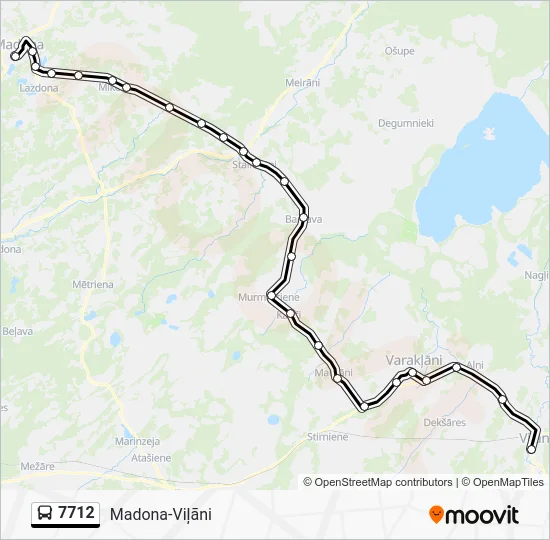 Автобус 7712: карта маршрута