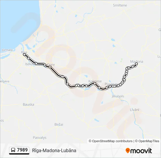 Автобус 7989: карта маршрута