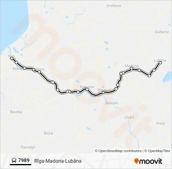 Автобус 7989: карта маршрута