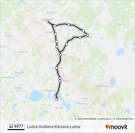 Автобус 6577: карта маршрута