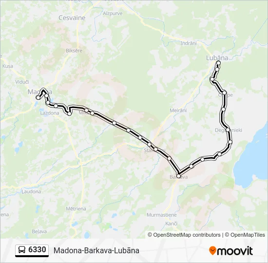 Автобус 6330: карта маршрута