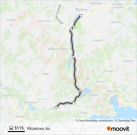 Автобус 5115: карта маршрута