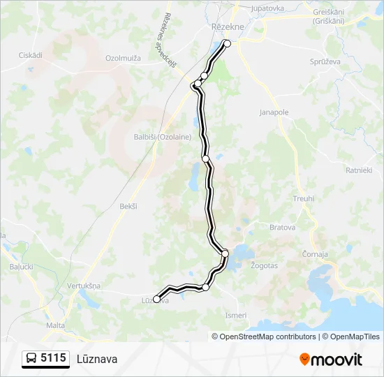 Автобус 5115: карта маршрута