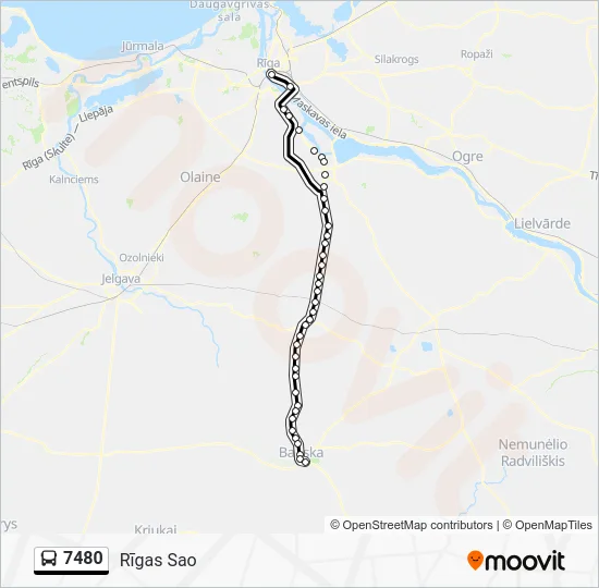 Автобус 7480: карта маршрута