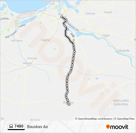 Автобус 7480: карта маршрута