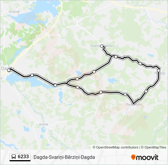 Автобус 6233: карта маршрута