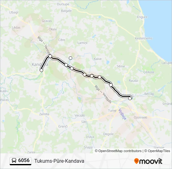 Автобус 6056: карта маршрута