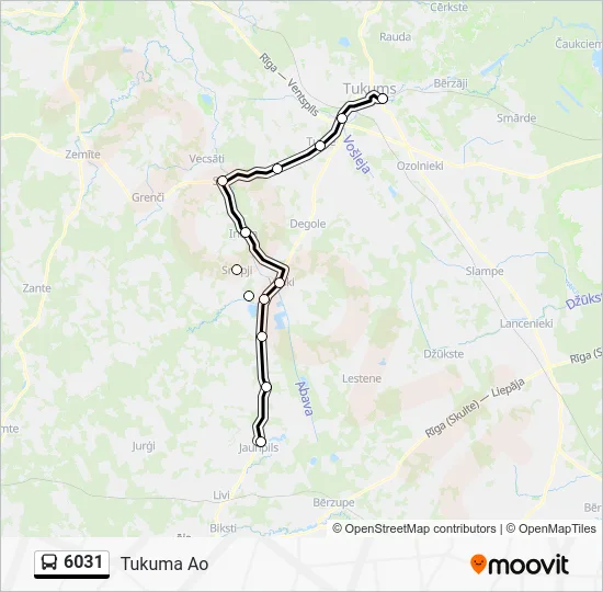 Автобус 6031: карта маршрута