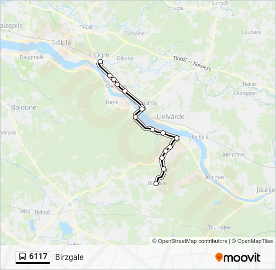 Автобус 6117: карта маршрута