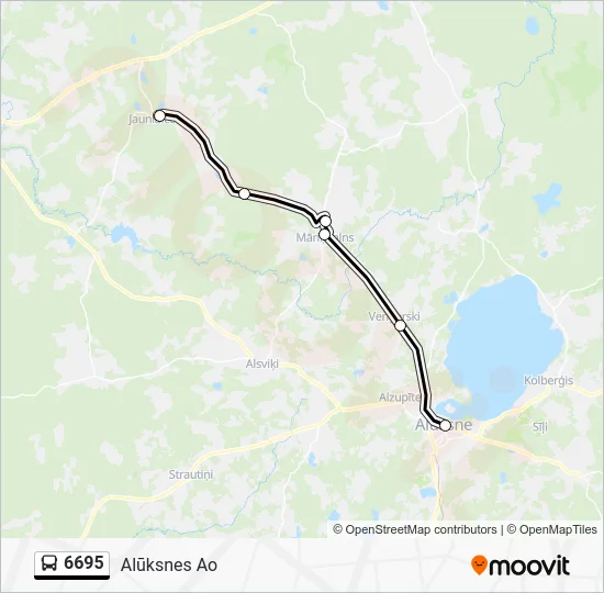 Автобус 6695: карта маршрута
