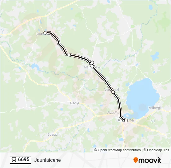 Автобус 6695: карта маршрута