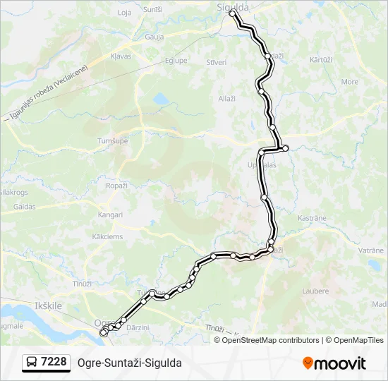 Автобус 7228: карта маршрута