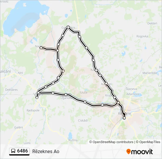 Автобус 6486: карта маршрута