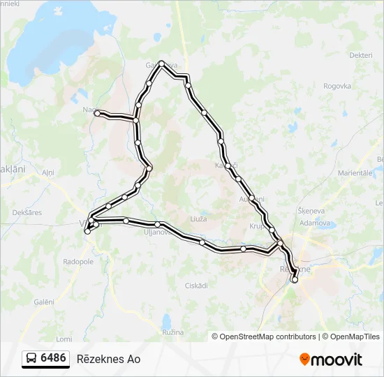 Автобус 6486: карта маршрута