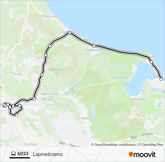 Автобус 6033: карта маршрута