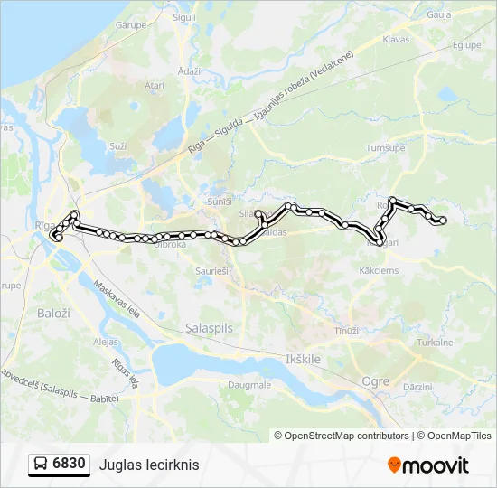 Автобус 6830: карта маршрута