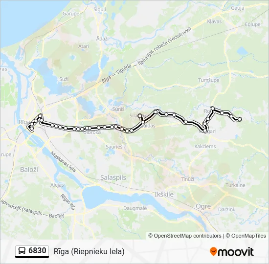 Автобус 6830: карта маршрута