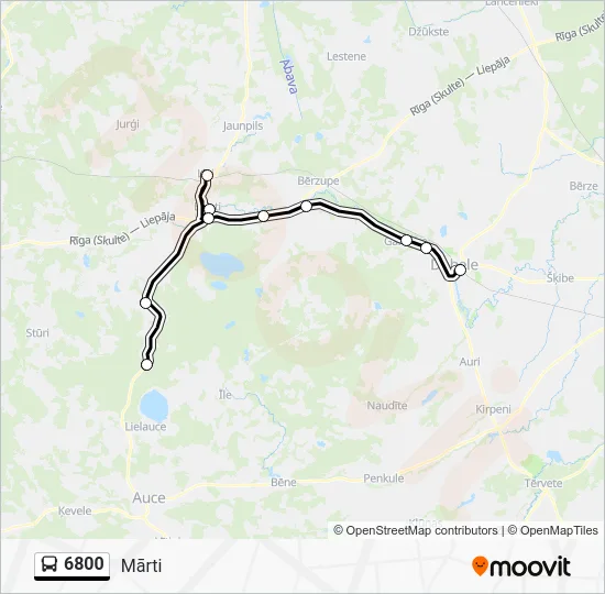 Автобус 6800: карта маршрута