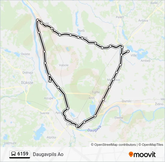 Автобус 6159: карта маршрута