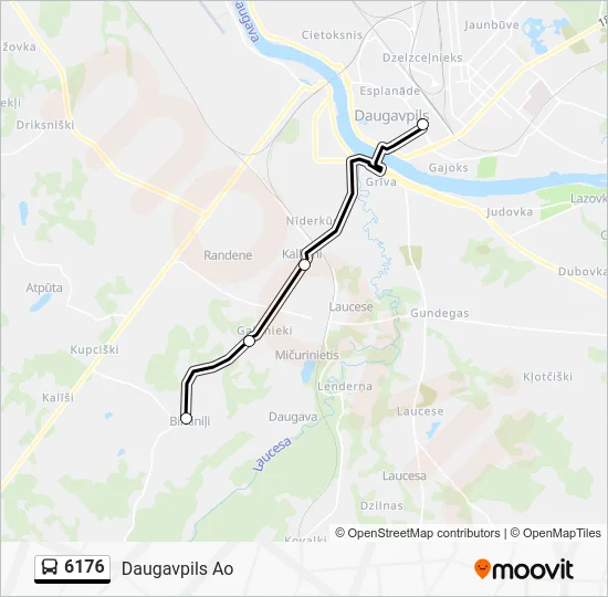 Автобус 6176: карта маршрута