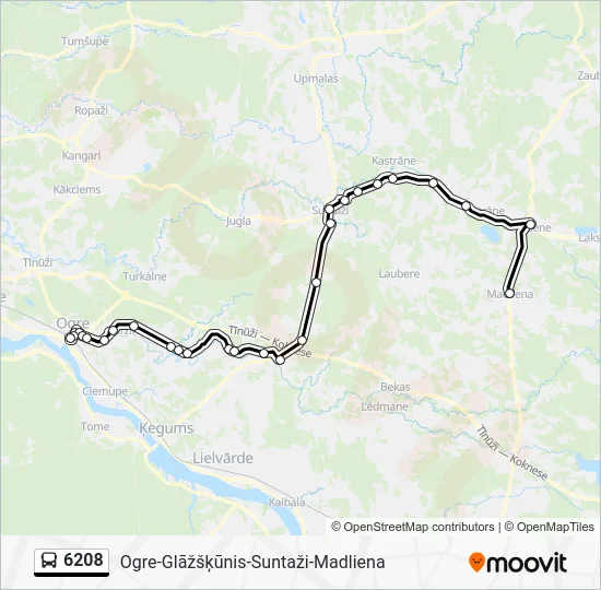 Автобус 6208: карта маршрута
