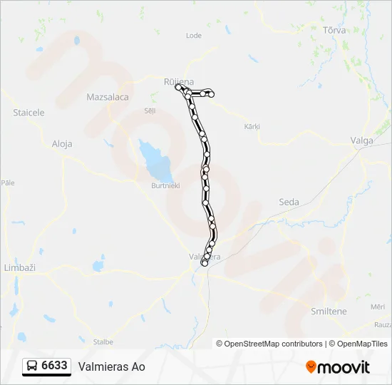 Автобус 6633: карта маршрута