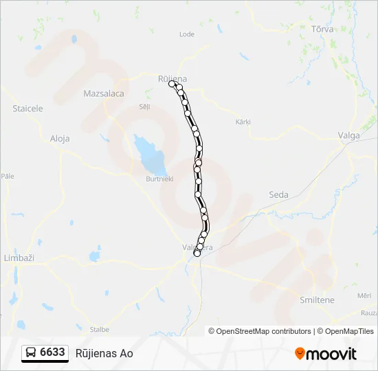 Автобус 6633: карта маршрута