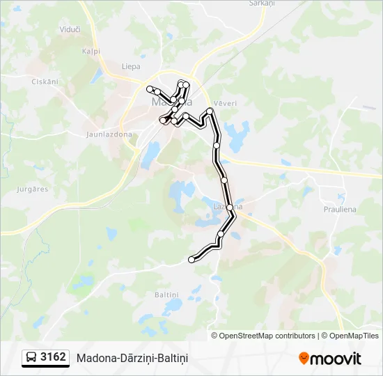 Автобус 3162: карта маршрута