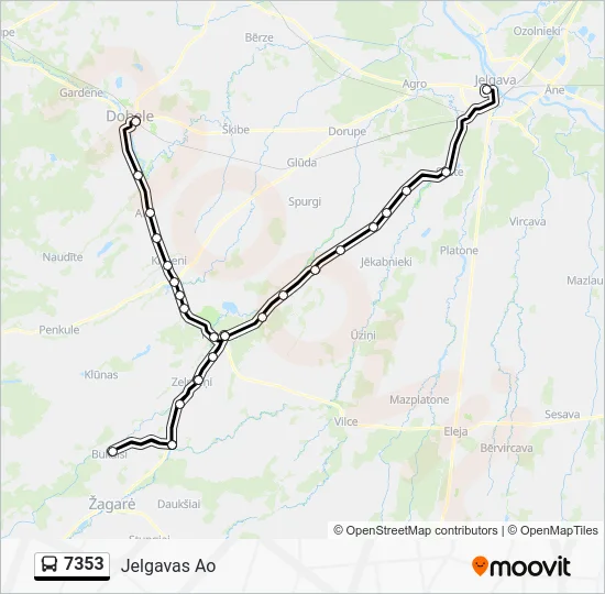 Автобус 7353: карта маршрута