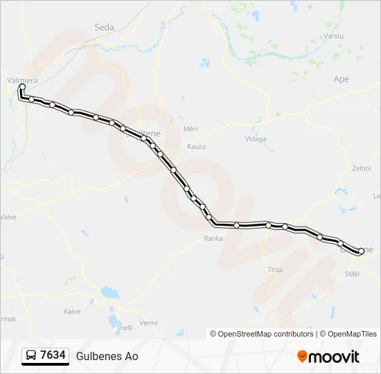 Автобус 7634: карта маршрута