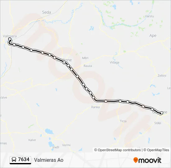 Автобус 7634: карта маршрута