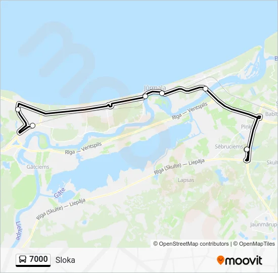 Автобус 7000: карта маршрута