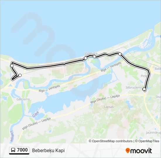 Автобус 7000: карта маршрута