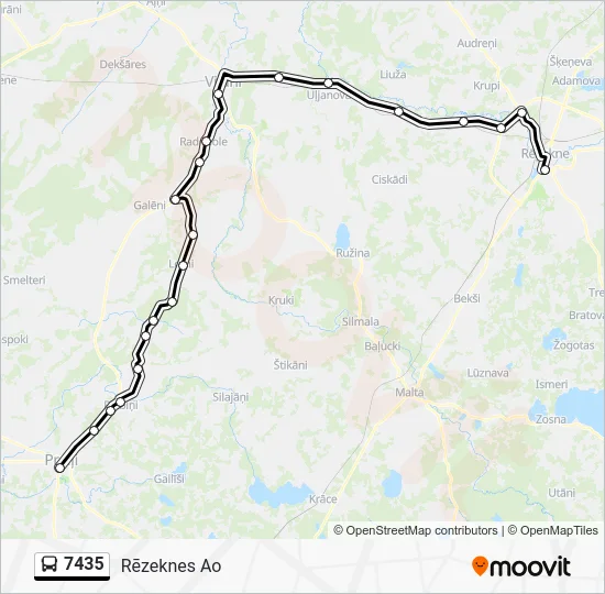 Автобус 7435: карта маршрута