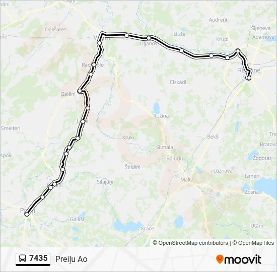 Автобус 7435: карта маршрута