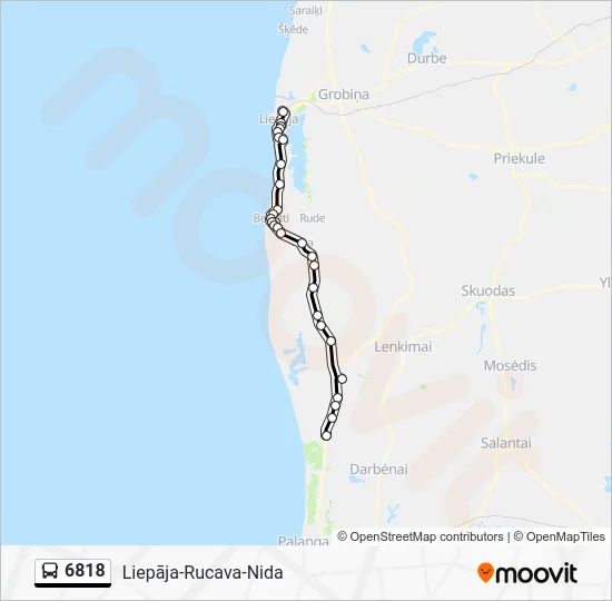 Автобус 6818: карта маршрута
