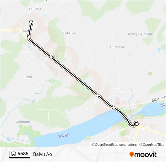 Автобус 5585: карта маршрута
