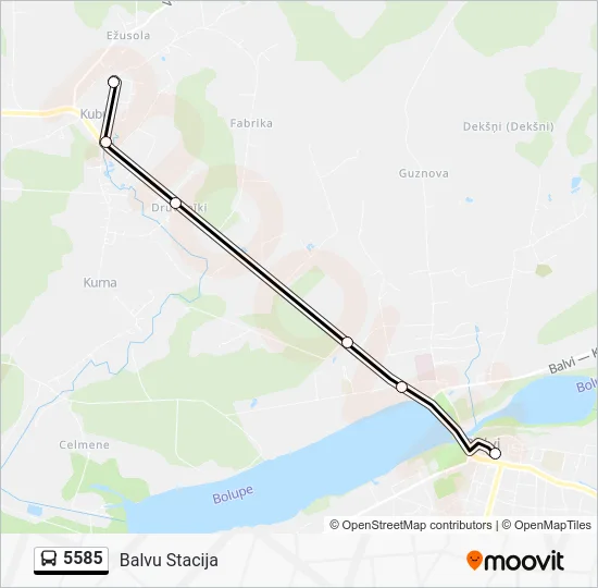 Автобус 5585: карта маршрута