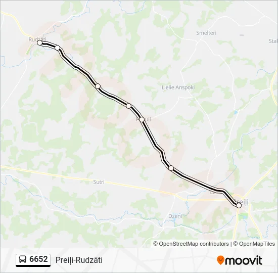 Автобус 6652: карта маршрута