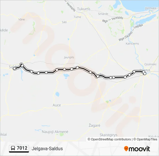 Автобус 7012: карта маршрута