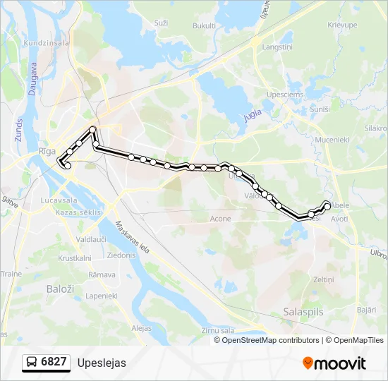 Автобус 6827: карта маршрута
