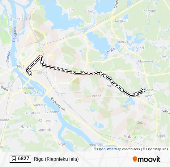 Автобус 6827: карта маршрута