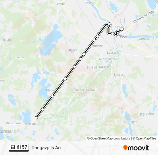 Автобус 6157: карта маршрута
